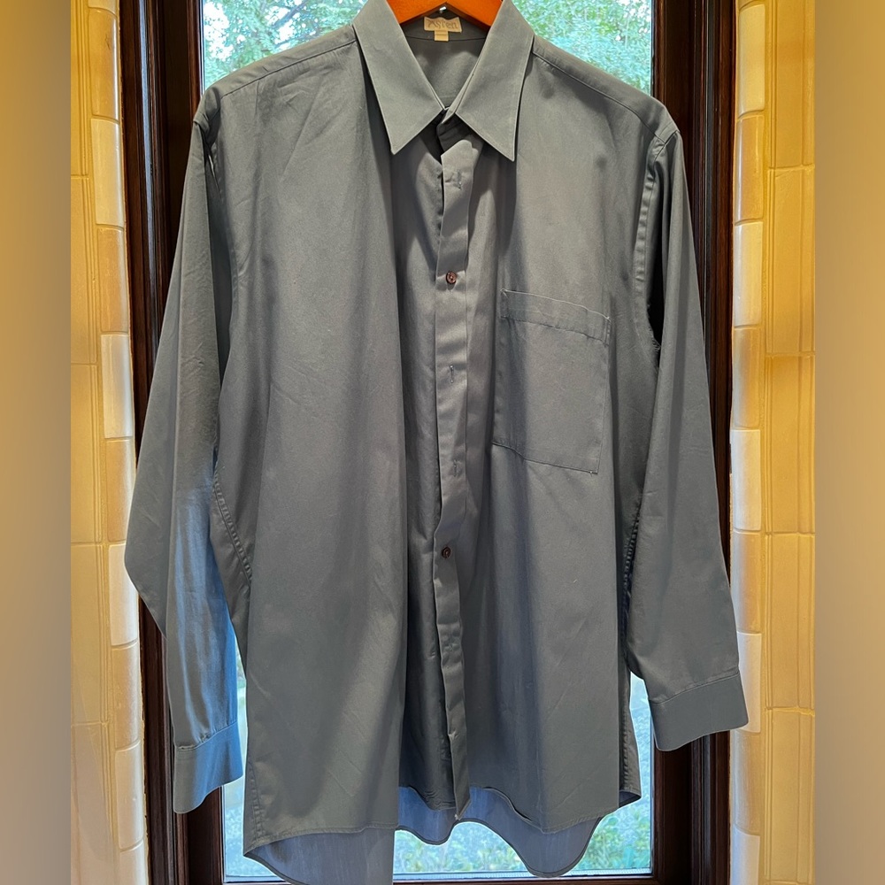 Blue button up dress shirt